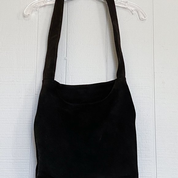 ST. JOHN’S BAY Vintage 80’s/90’s Black Suede Tote - Picture 6 of 10